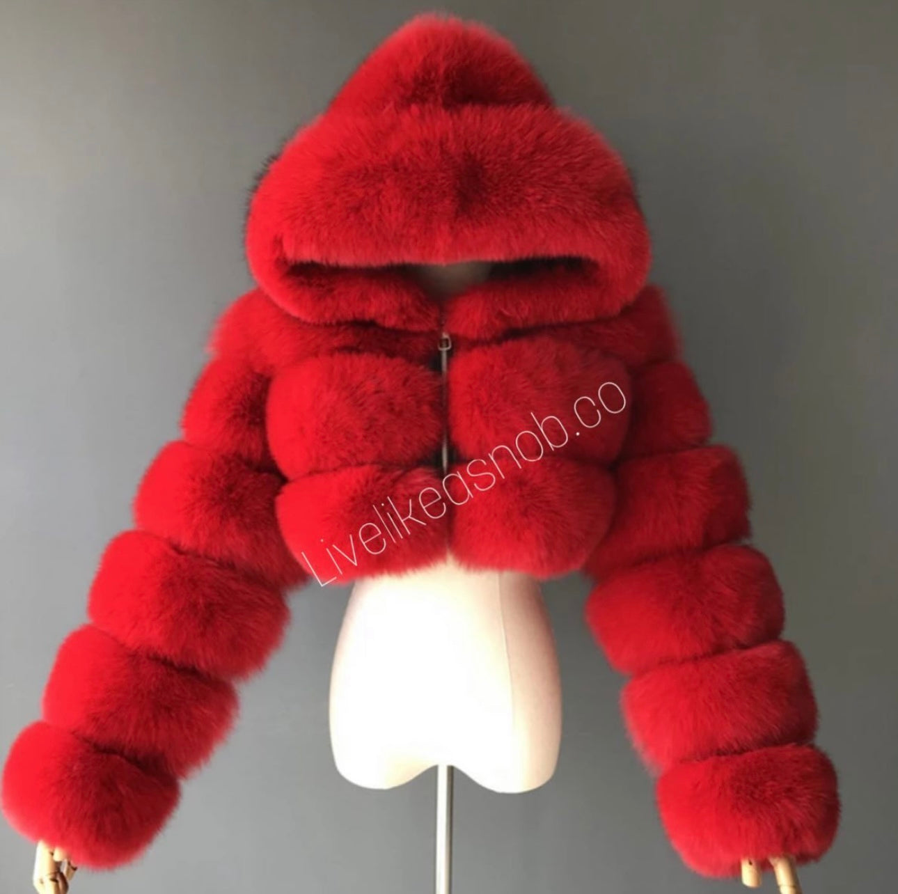 Snob Fur Coat red