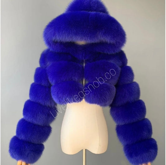 Snob Fur Coat royal blue