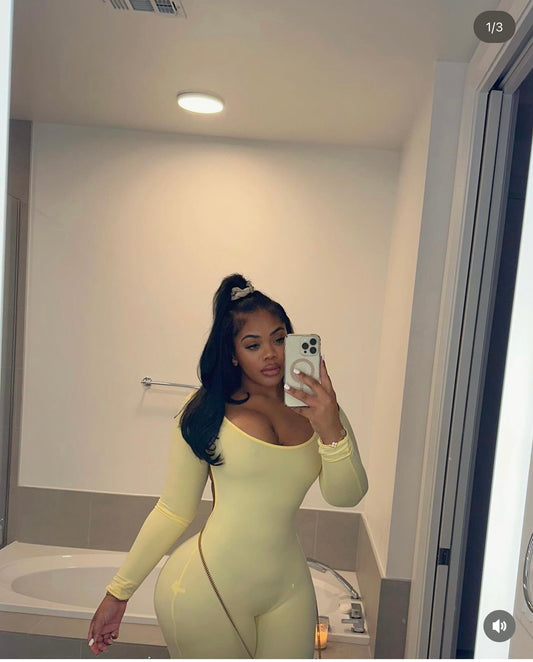 Send Him Nudes Jumpsuit  “Yellow”