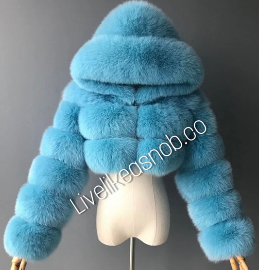 Snob Fur Coat Sky Blue